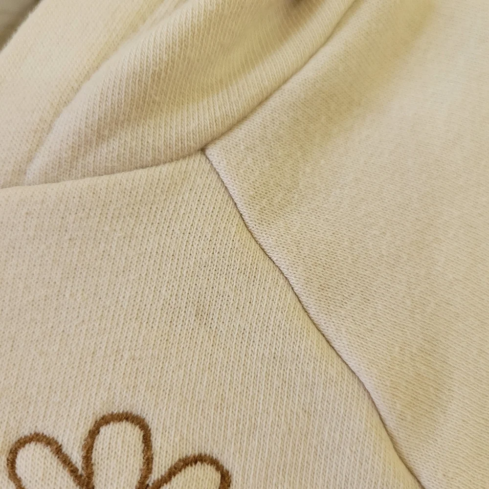 Old Navy  Baby Girl Kids Cream Hoodie with Flower Embroidery Size 18-24‎ M
